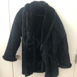 Vintage Black Suede Coat